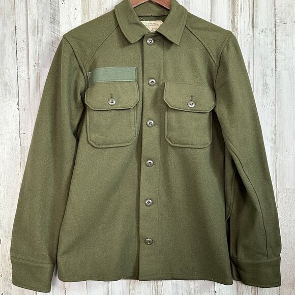 Vintage Army Cold Weather Field Shirt XS Green USA 1970s Wool Jacket EUC - Picture 1 of 10
